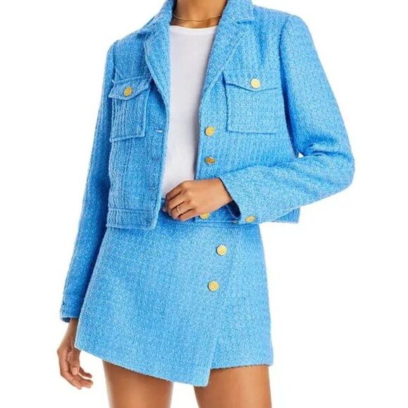 Tweed Collar Jacket - Blue with Gold Buttons - Picture 2 of 13